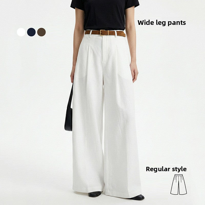 Tencel Cotton Flared Wide Leg Pants for Women