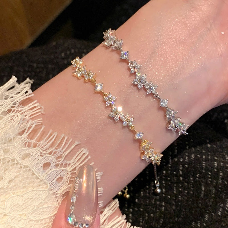 French-Style Dreamy Floral Garden Bracelet for Women