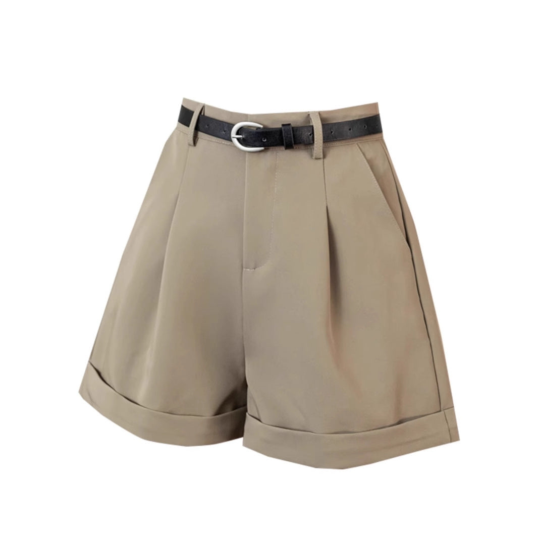 Khaki work pants for women, casual wide-leg pants