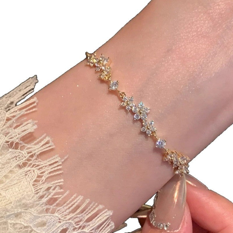 French-Style Dreamy Floral Garden Bracelet for Women