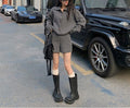 Korean Style Knitted Cardigan Shorts Set