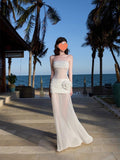 Women's Elegant Mesh Fairy Tube Dress with Floral Print