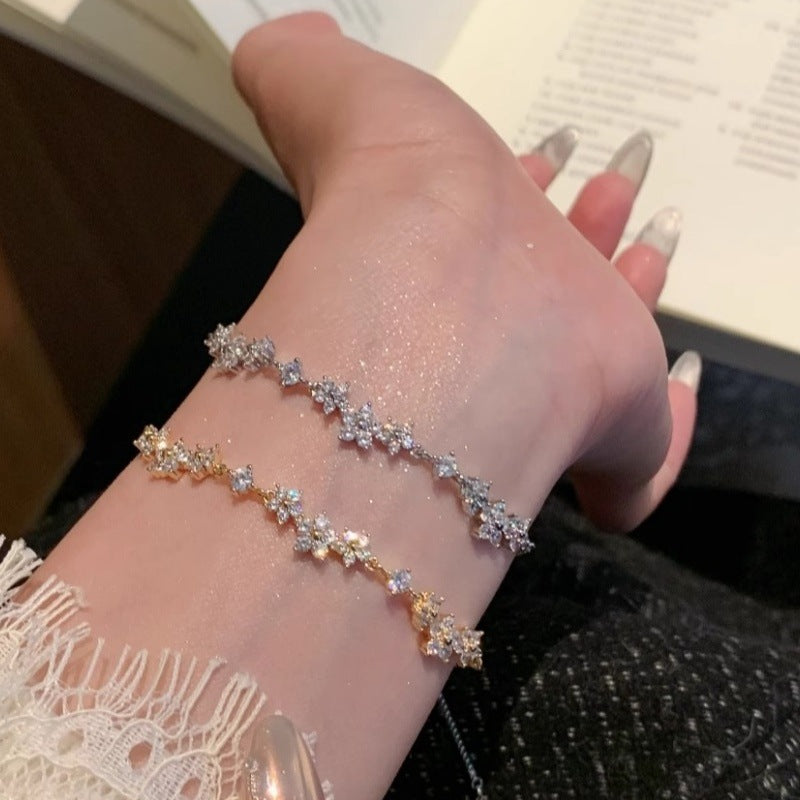 French-Style Dreamy Floral Garden Bracelet for Women